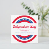 アメリカ国旗 赤 白 青 独立記念日 招待状 (スタンド正面)