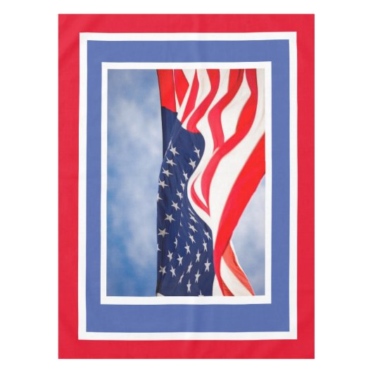 アメリカ国旗 赤 白 青 7月4日 テーブルクロス (正面)