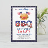 アメリカ国旗 赤 白 青 7月4日 BBQパーティー 招待状 (スタンド正面)