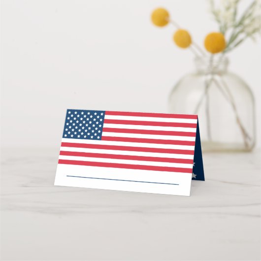 アメリカ国旗 赤 白 青 USA ウェディング プレイスカード (正面)