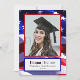 アメリカ国旗　軍事卒業式　写真発表 招待状