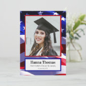 アメリカ国旗　軍事卒業式　写真発表 招待状 (スタンド正面)