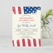 アメリカ国旗 軍警察 退職パーティー 招待状 (スタンド正面)