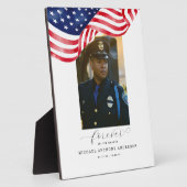 アメリカ国旗 追悼 永遠に心に アメリカ国旗 追悼 永遠に心に フォトプラーク (側面)