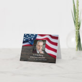アメリカ国旗 退役軍人 葬儀 写真 記念 追悼 サンキューカード (正面)