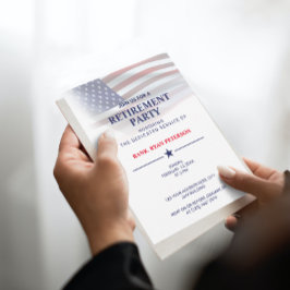 アメリカ国旗 | 透明なグラデーション | クラシックな白 招待状