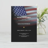 アメリカ国旗 | 透過 | 黒 招待状 (スタンド正面)