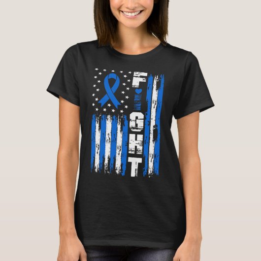 アメリカ国旗 運動失調症 啓発 キャンペーンTシャツ Tシャツ (正面)