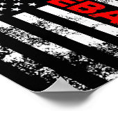 アメリカ国旗 野球チーム ギフトTシャツ_10 ポスター (角)