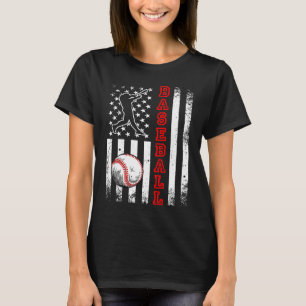 アメリカ国旗 野球チーム レトロな野球 Tシャツ