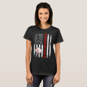 アメリカ国旗 野球チーム レトロな野球 Tシャツ (正面フル)