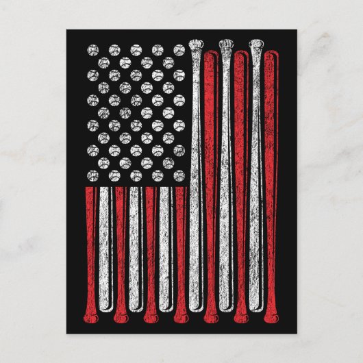 アメリカ国旗 野球チーム ヴィンテージ ユニーク ポストカード (正面)