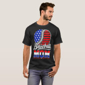 アメリカ国旗 野球 お母さん Tシャツ (正面フル)