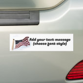 アメリカ国旗 長く波紋を広げて バンパーステッカー (車上)
