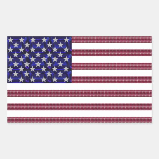 アメリカ国旗 長方形シール (正面)