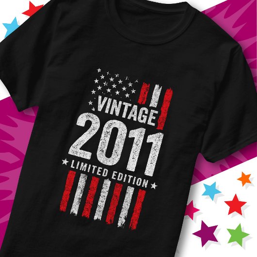 アメリカ国旗 限定版 スター ビンテージ 2011 Tシャツ