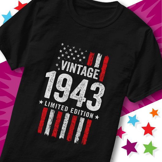 アメリカ国旗 限定版 スター ヴィンテージ 1943 Tシャツ