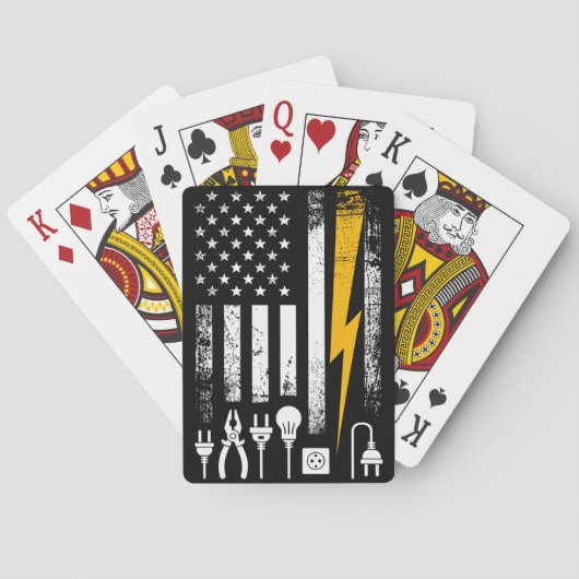 アメリカ国旗 電気工事士 ユーティリティーワーカー トランプ (裏面)