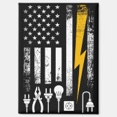 アメリカ国旗 電気工事士 ラインマン 雷 マグネット (正面)