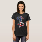 アメリカ国旗 馬蹄投げ Tシャツ (正面フル)