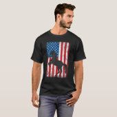 アメリカ国旗 馬 愛国心 7月4日 乗馬 Tシャツ (正面フル)