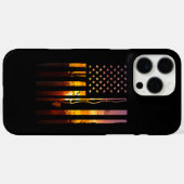 アメリカ国旗 魚 釣り人 フィッシャーマン 面白い バスフィッシング Case-Mate iPhoneケース (裏面 (横))