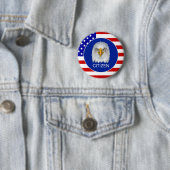 アメリカ国旗、鷲、編集可能な市民テキスト 缶バッジ (インサイチュ)