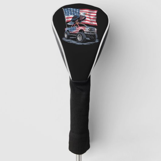 アメリカ国旗 鷲 4th July 愛国 USA  ゴルフヘッドカバー (正面)