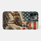 アメリカ国旗 鹿 ゴルフ 愛国 ハート柄 Case-Mate iPhoneケース (裏面(横))