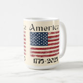 アメリカ国旗 1776年～2026年 アメリカ建国250周年記念  コーヒーマグカップ (正面右)