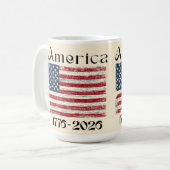 アメリカ国旗 1776年～2026年 アメリカ建国250周年記念  コーヒーマグカップ (正面左)
