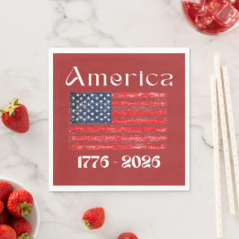 アメリカ国旗 1776年～2026年 アメリカ建国250周年記念  スタンダードランチョンナプキン