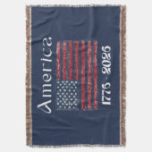 アメリカ国旗 1776年～2026年 アメリカ建国250周年記念  スローブランケット (正面縦)