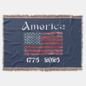 アメリカ国旗 1776年～2026年 アメリカ建国250周年記念  スローブランケット (正面)