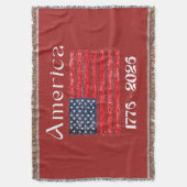 アメリカ国旗 1776年～2026年 アメリカ建国250周年記念  スローブランケット (正面縦)