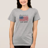 アメリカ国旗 1776年~2026年 アメリカ建国250周年記念 トライブレンドTシャツ (正面)