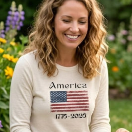 アメリカ国旗 1776年～2026年 アメリカ建国250周年記念  トライブレンドＴシャツ