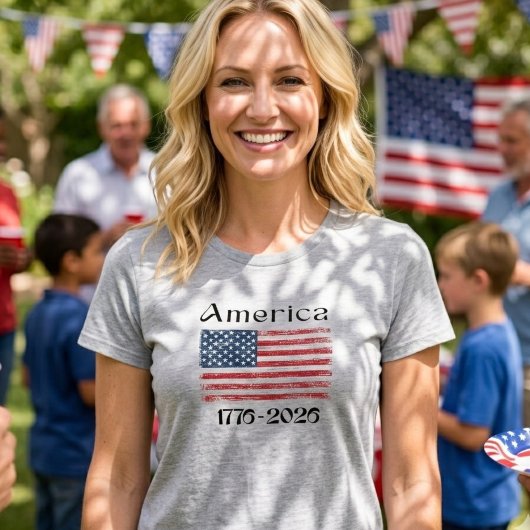 アメリカ国旗 1776年~2026年 アメリカ建国250周年記念 トライブレンドTシャツ