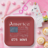 アメリカ国旗 1776年~2026年 アメリカ建国250周年記念 ペーパープレート (パーティー)