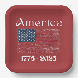アメリカ国旗 1776年~2026年 アメリカ建国250周年記念 ペーパープレート