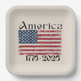 アメリカ国旗 1776年~2026年 アメリカ建国250周年記念 ペーパープレート