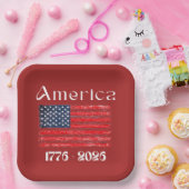 アメリカ国旗 1776年～2026年 アメリカ建国250周年記念  ペーパープレート (パーティー)