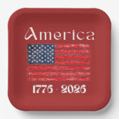 アメリカ国旗 1776年～2026年 アメリカ建国250周年記念  ペーパープレート (正面)