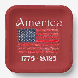 アメリカ国旗 1776年~2026年 アメリカ建国250周年記念 ペーパープレート