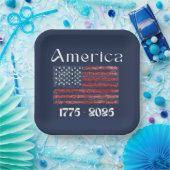 アメリカ国旗 1776年~2026年 アメリカ建国250周年記念 ペーパープレート (パーティー)