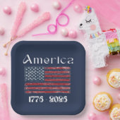 アメリカ国旗 1776年~2026年 アメリカ建国250周年記念 ペーパープレート (パーティー)