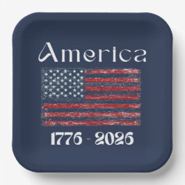 アメリカ国旗 1776年~2026年 アメリカ建国250周年記念 ペーパープレート