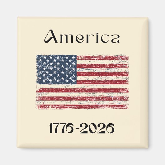 アメリカ国旗 1776年～2026年 アメリカ建国250周年記念  マグネット (正面)