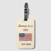 アメリカ国旗 1776年~2026年 アメリカ建国250周年記念 ラゲッジタグ (正面縦)
