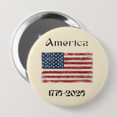 アメリカ国旗 1776年~2026年 アメリカ建国250周年記念 缶バッジ (正面&裏面)